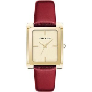 Women's Gold Tone Leather Strap Water Resistant Quartz Movement Watch